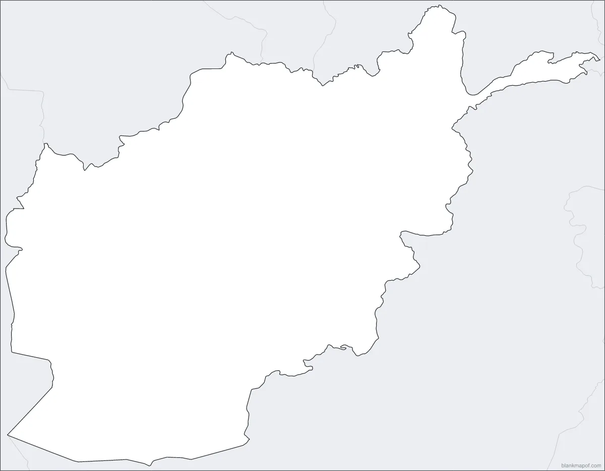 Blank map of Afghanistan, outline