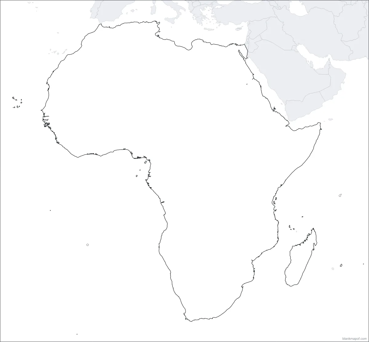 Blank map of Africa, outline