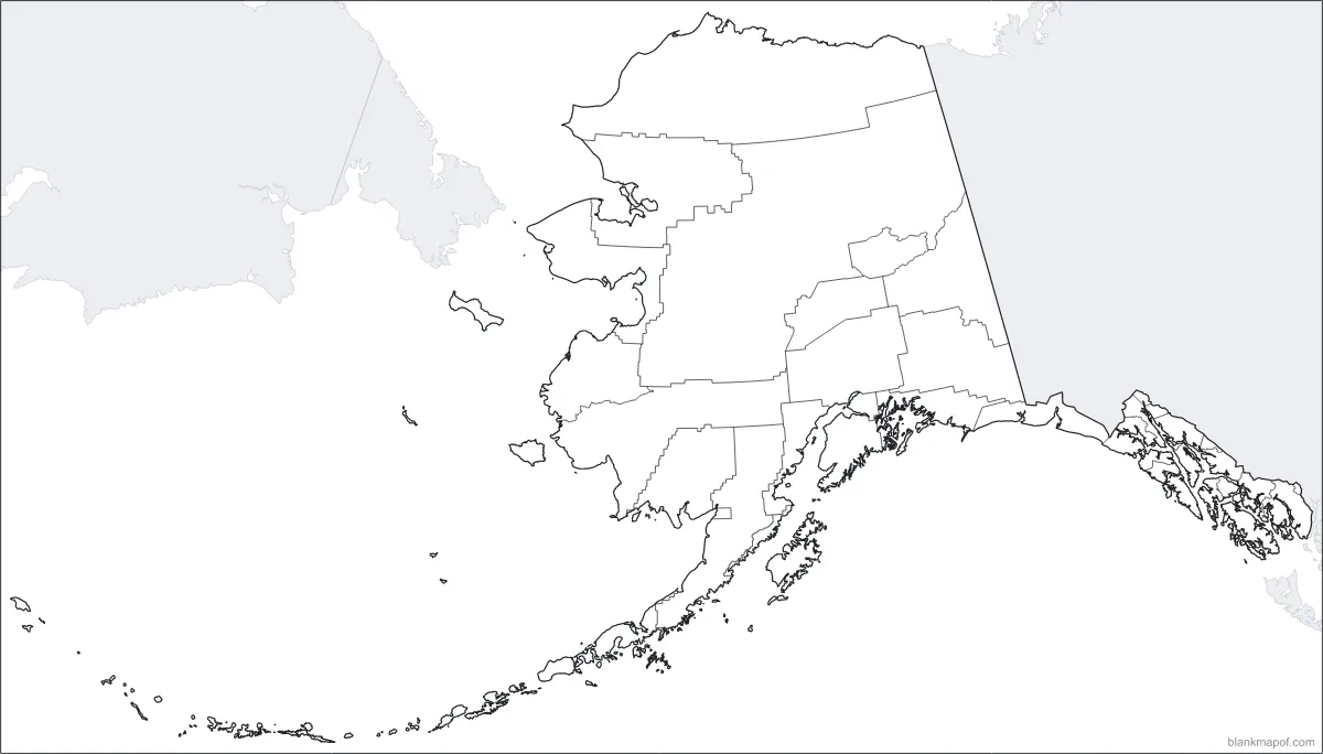 Blank map of Alaska