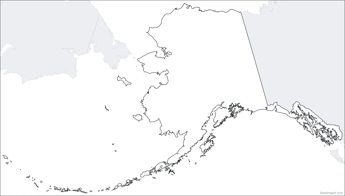 Blank map of Alaska, outline