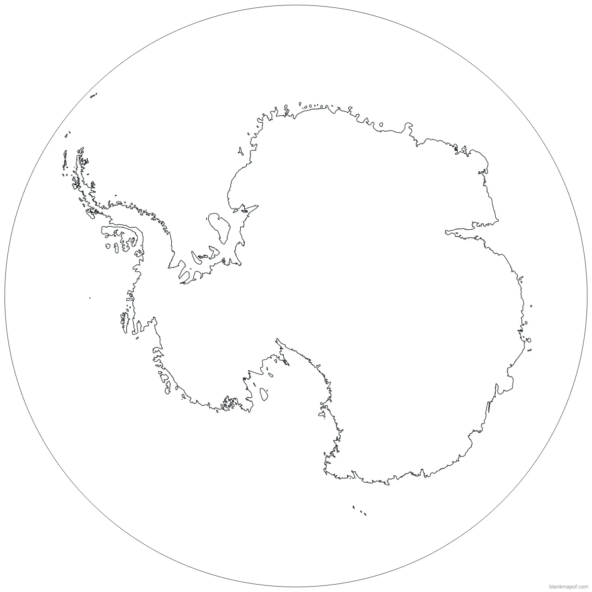 Blank map of Antarctica