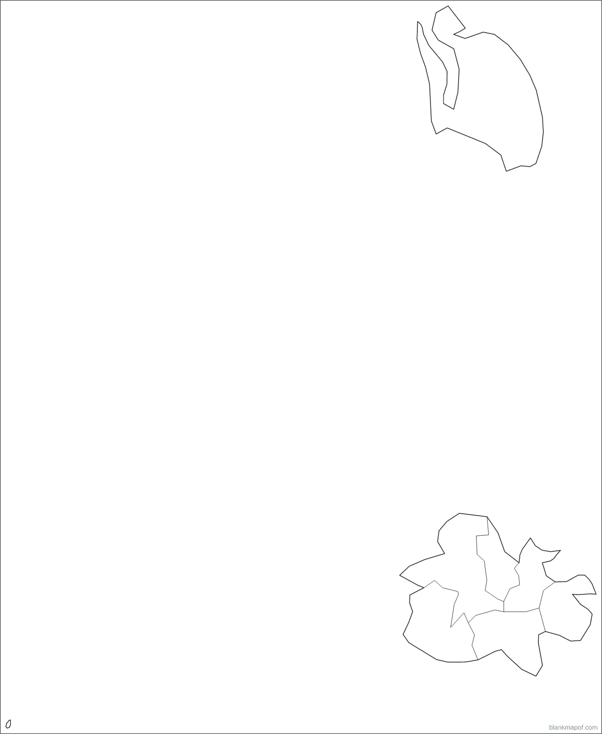 Blank map of Antigua and Barbuda, with borders