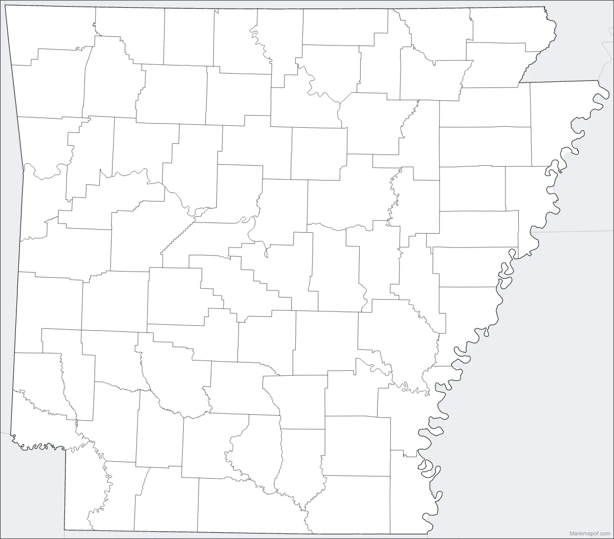 Blank map of Arkansas