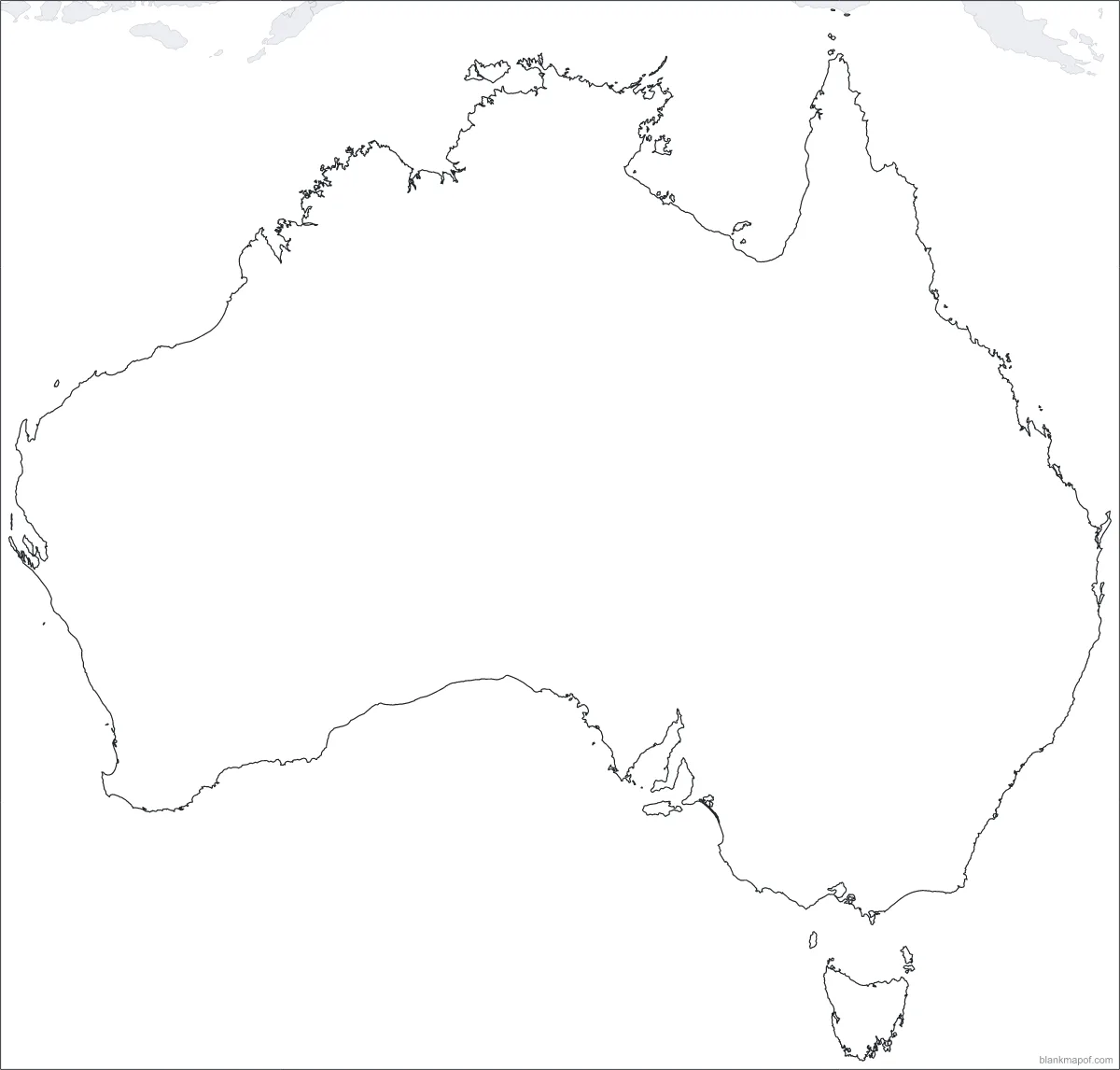 Blank map of Australia, outline