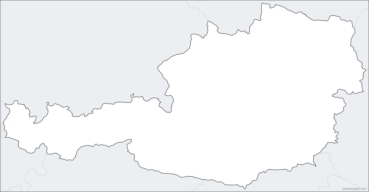 Blank map of Austria, outline