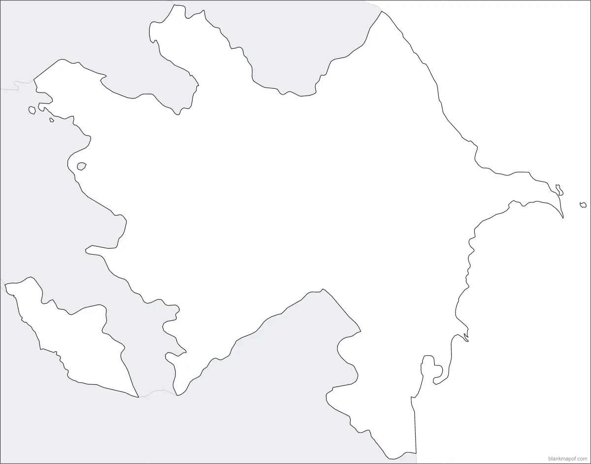 Blank map of Azerbaijan, outline