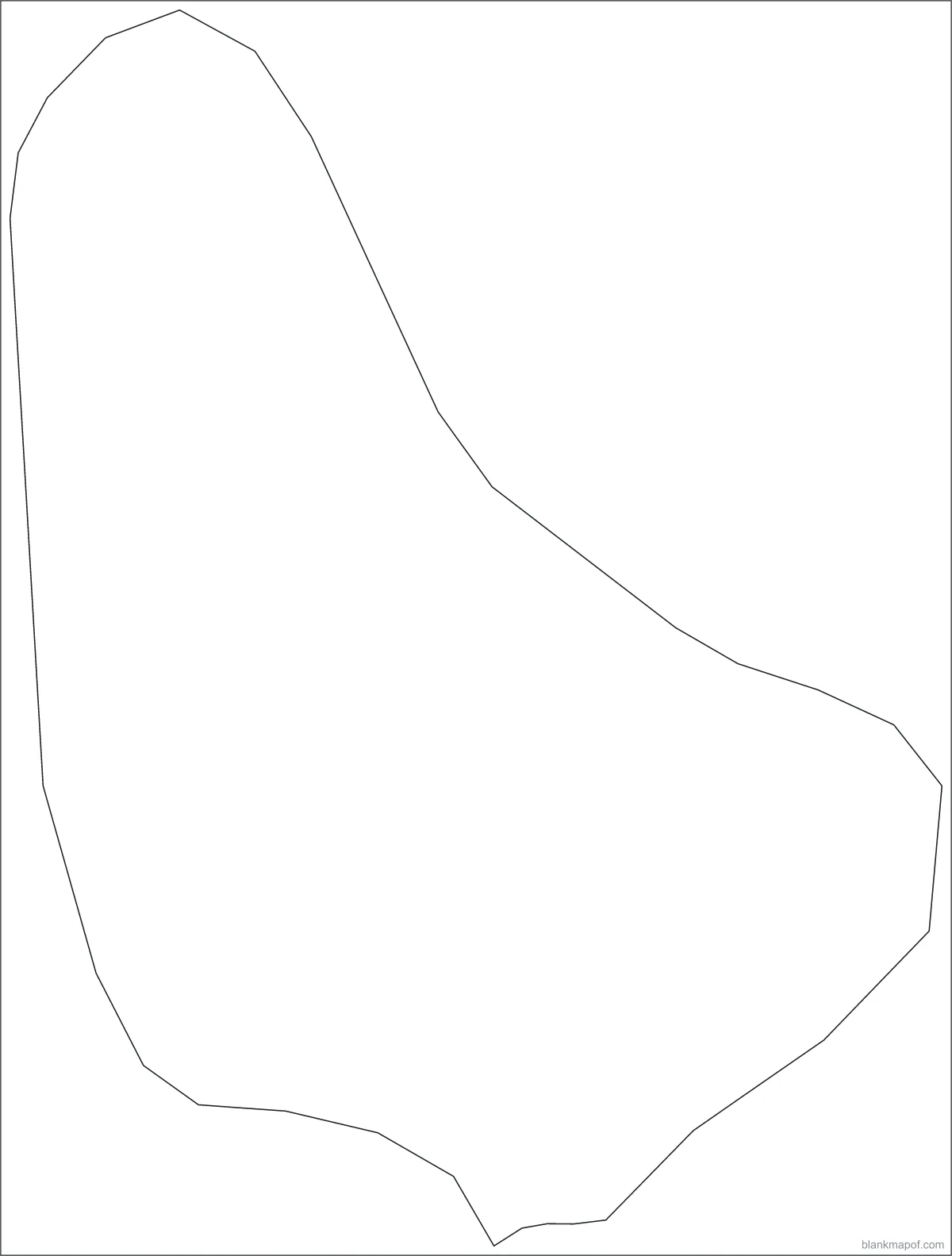 Blank map of Barbados, outline