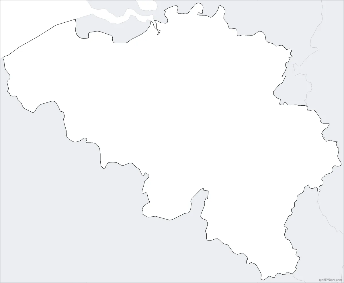 Blank map of Belgium, outline