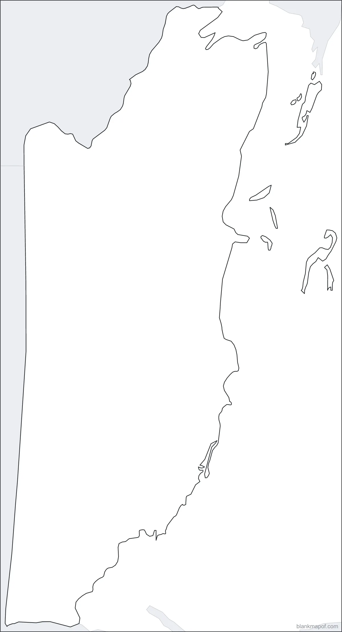 Blank map of Belize, outline