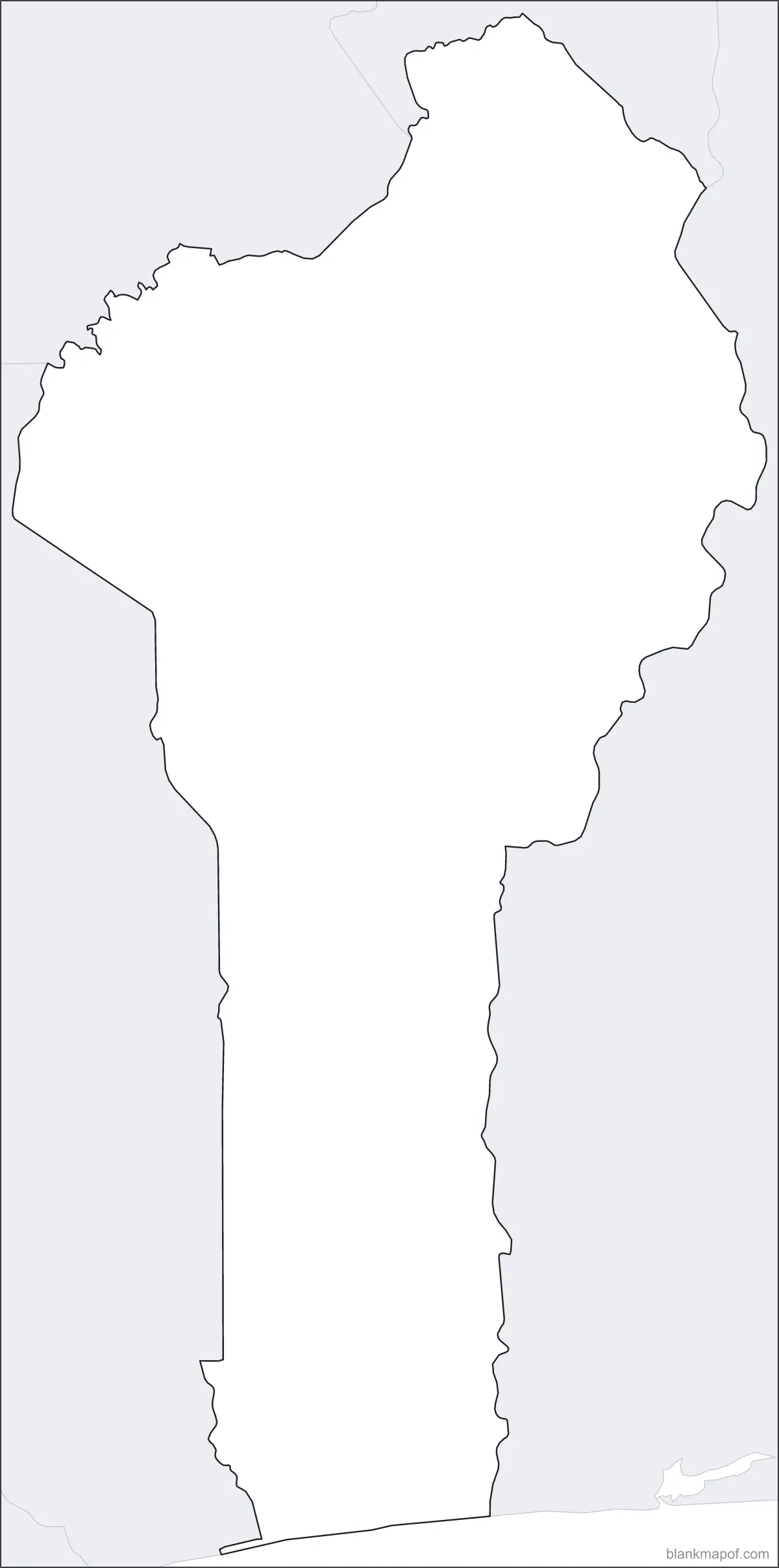 Blank map of Benin, outline