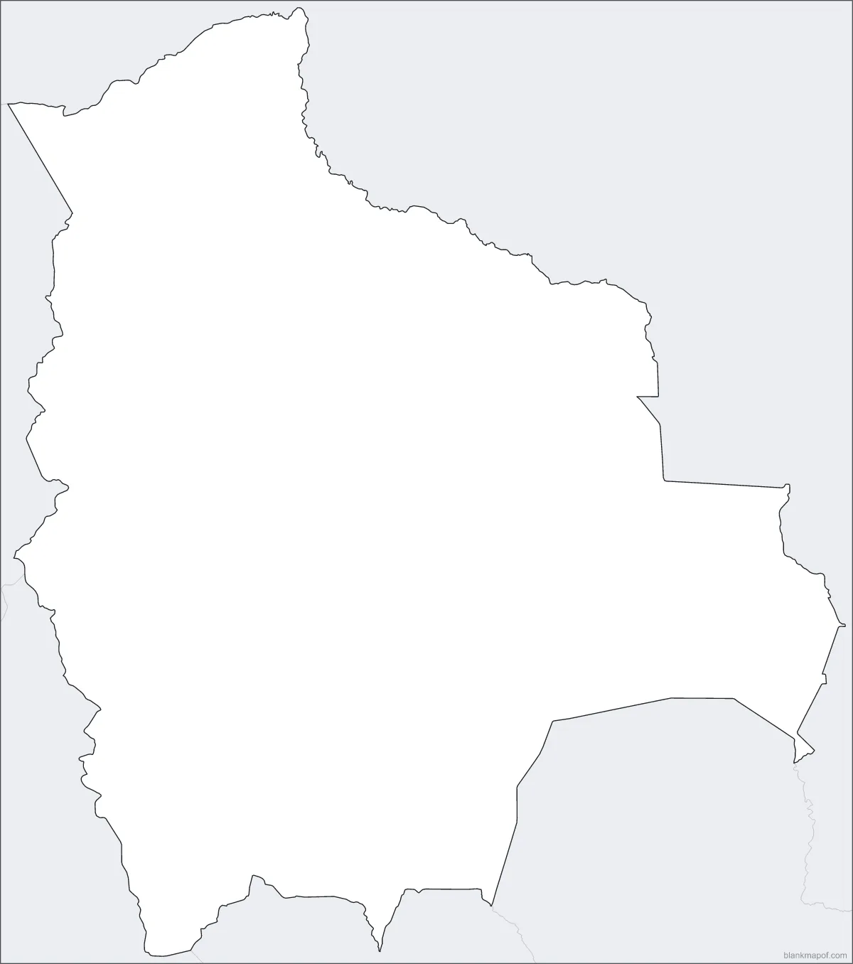 Blank map of Bolivia, outline