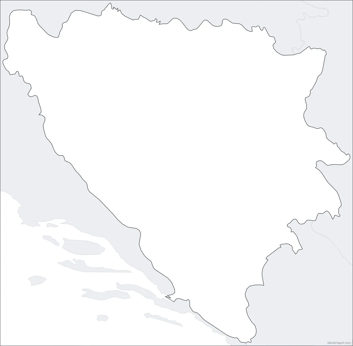 Blank map of Bosnia and Herzegovina, outline