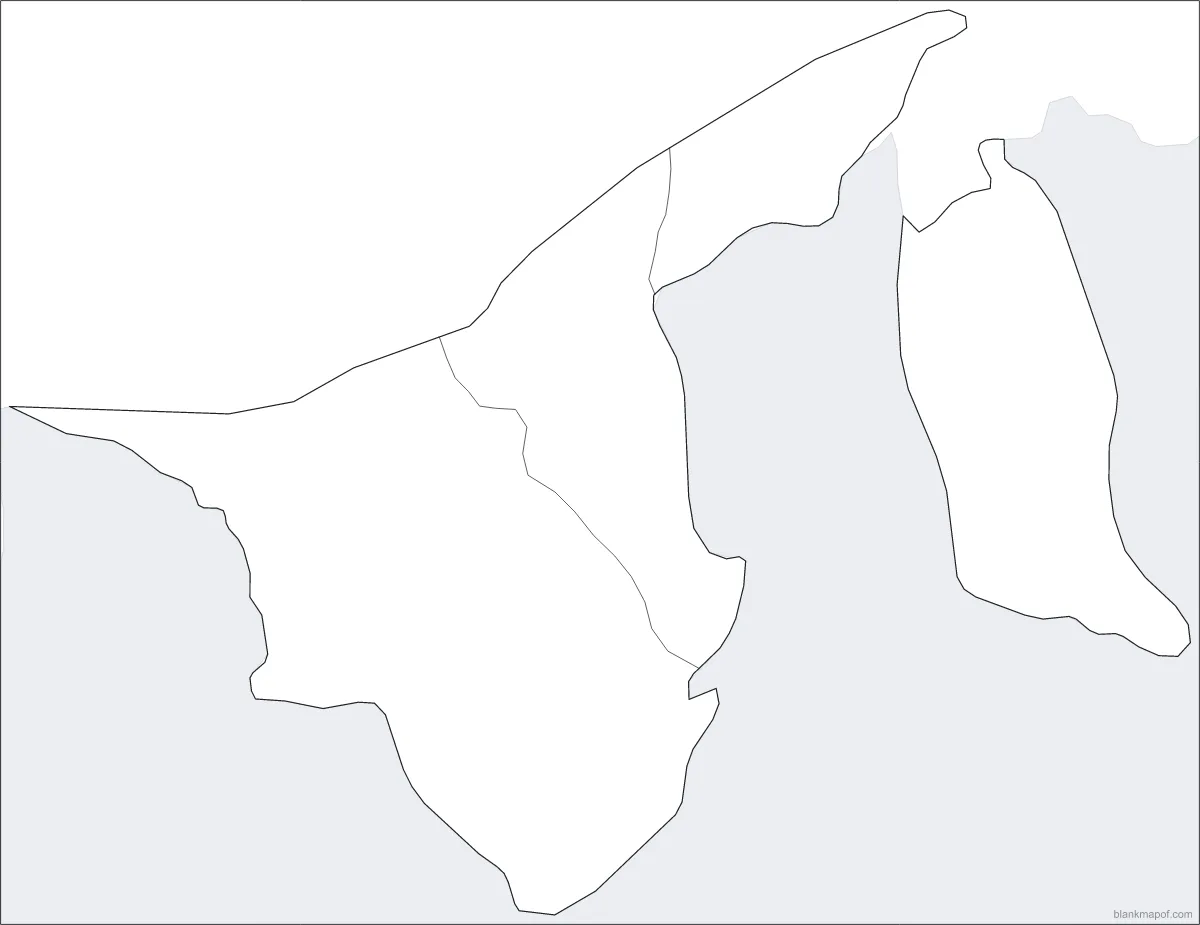 Blank map of Brunei, with borders