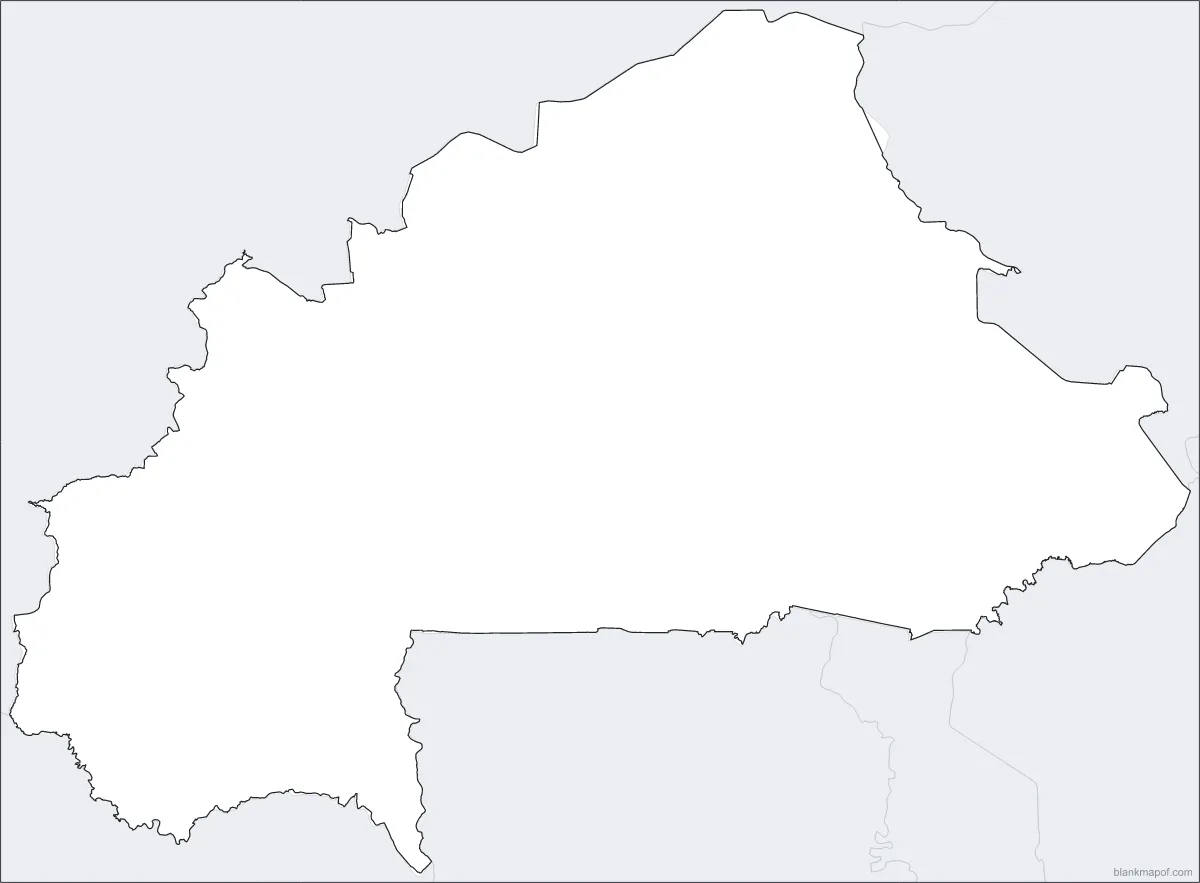 Blank map of Burkina Faso, outline