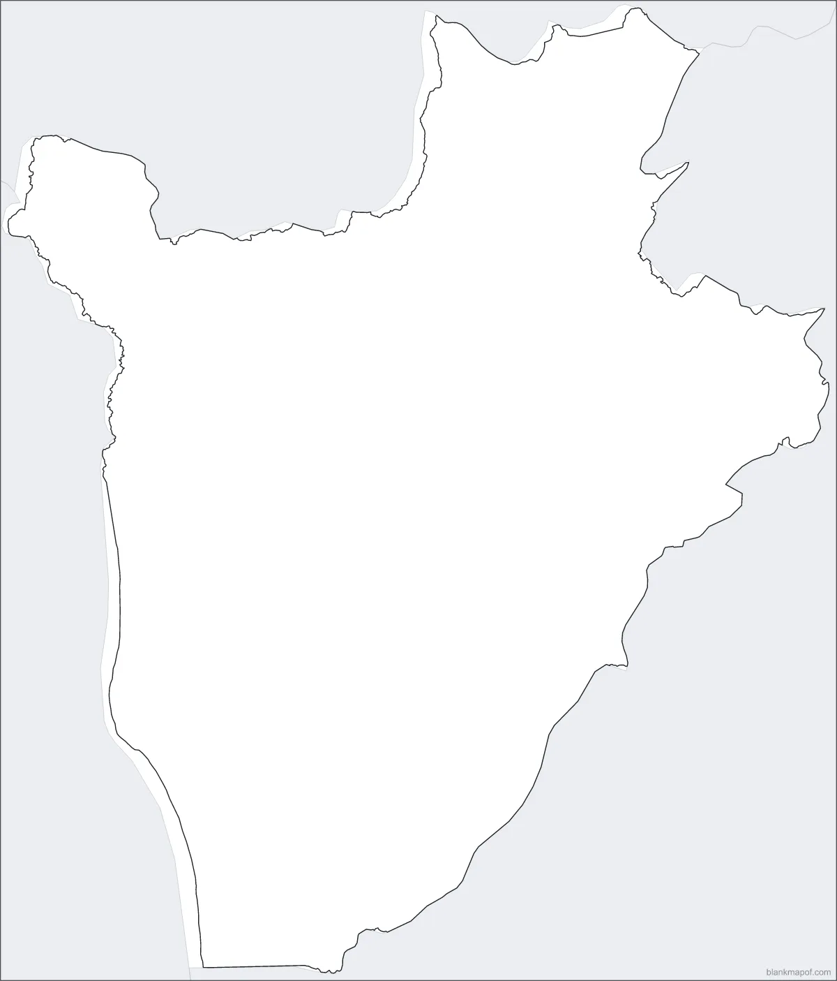 Blank map of Burundi, outline