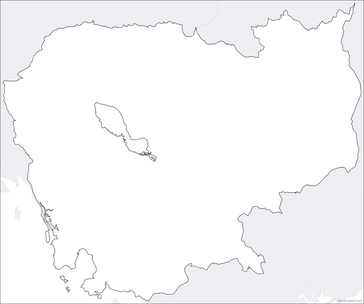 Blank map of Cambodia, outline