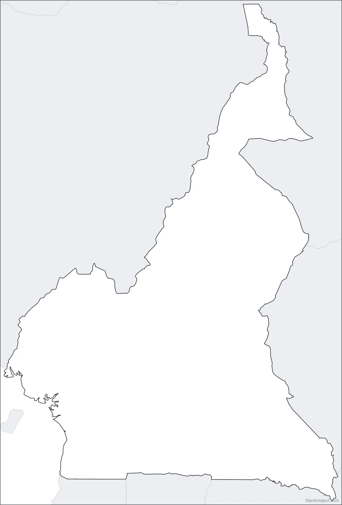 Blank map of Cameroon, outline