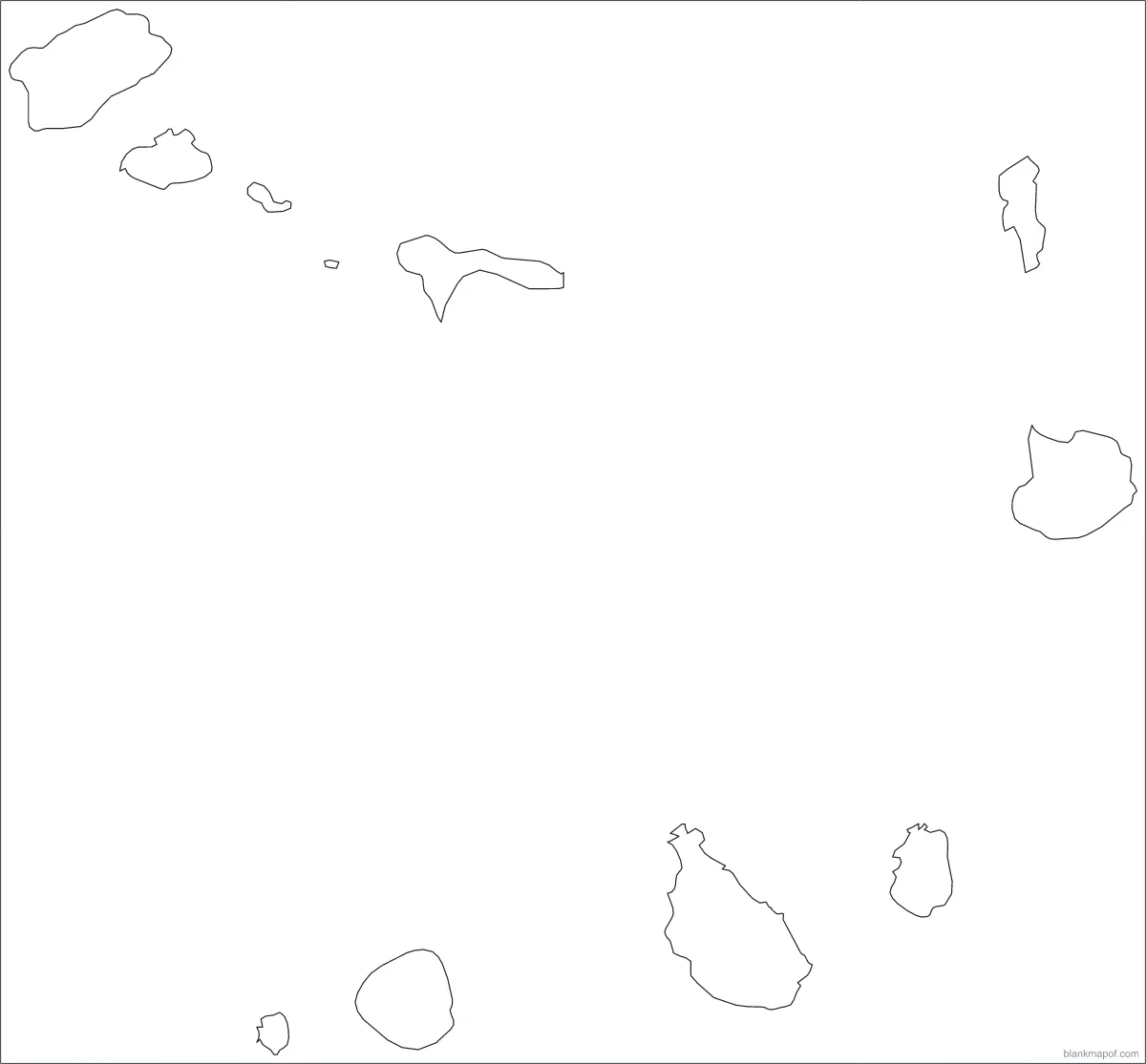 Blank map of Cabo Verde, outline