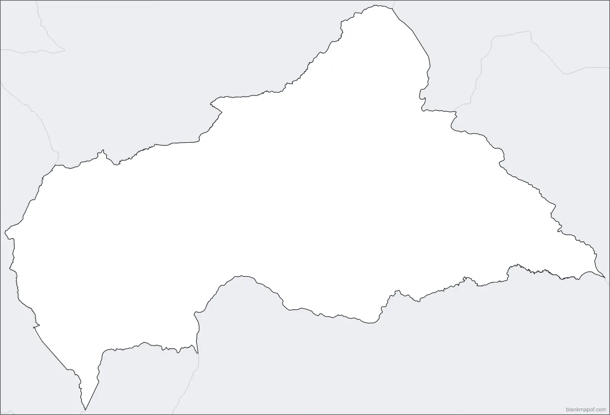 Blank map of the Central African Republic, outline