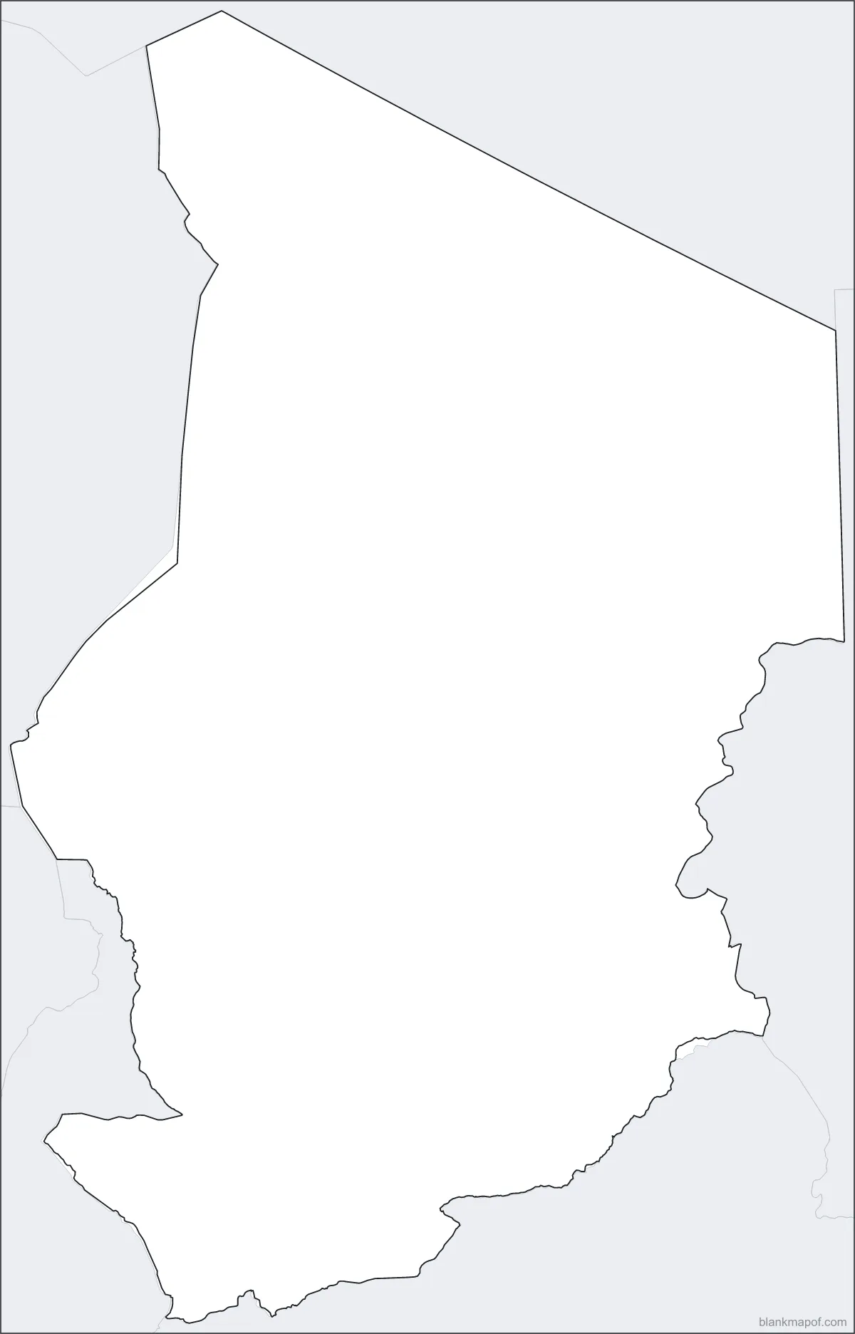 Blank map of Chad, outline