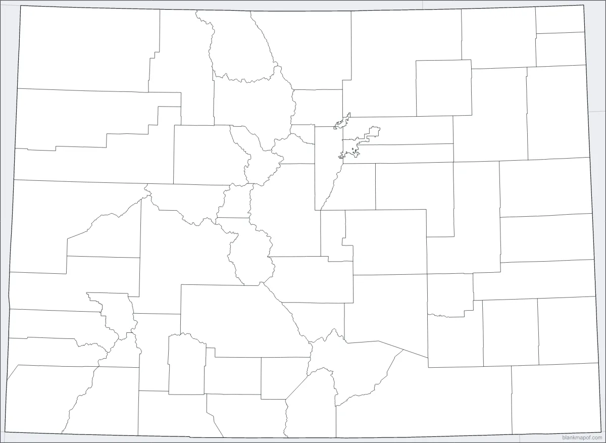 Blank map of Colorado