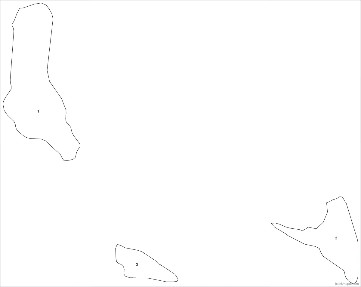 Blank map of the Comoros, numbered
