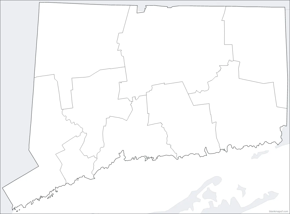 Blank map of Connecticut