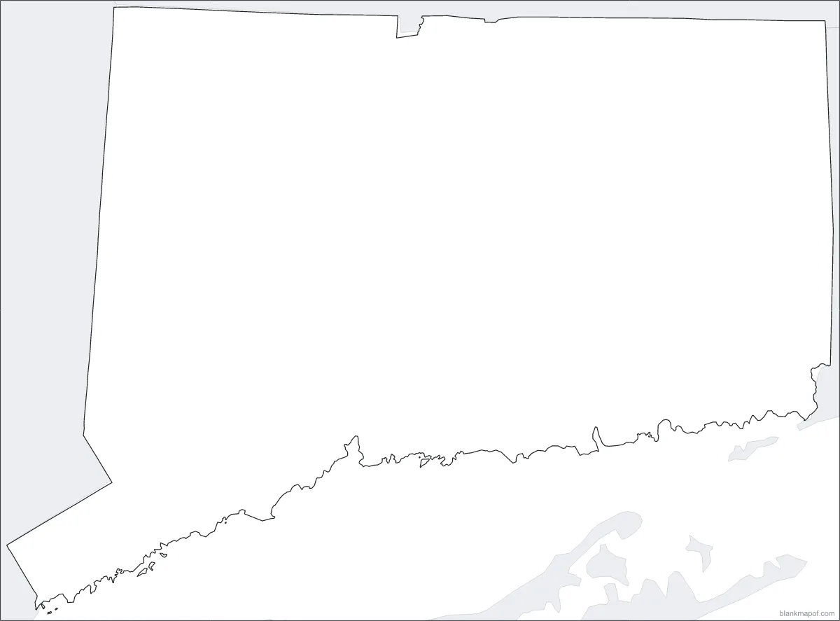 Blank map of Connecticut, outline