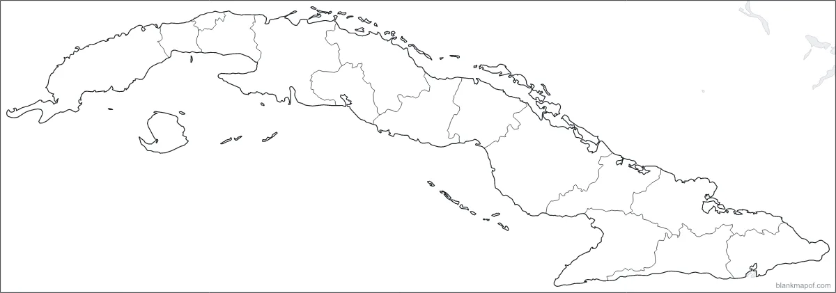 Blank map of Cuba