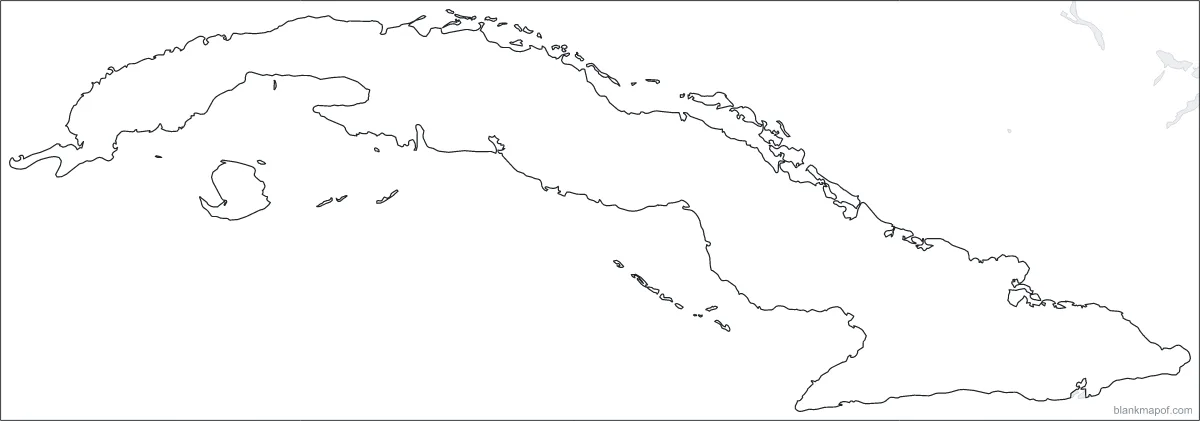 Blank map of Cuba, outline