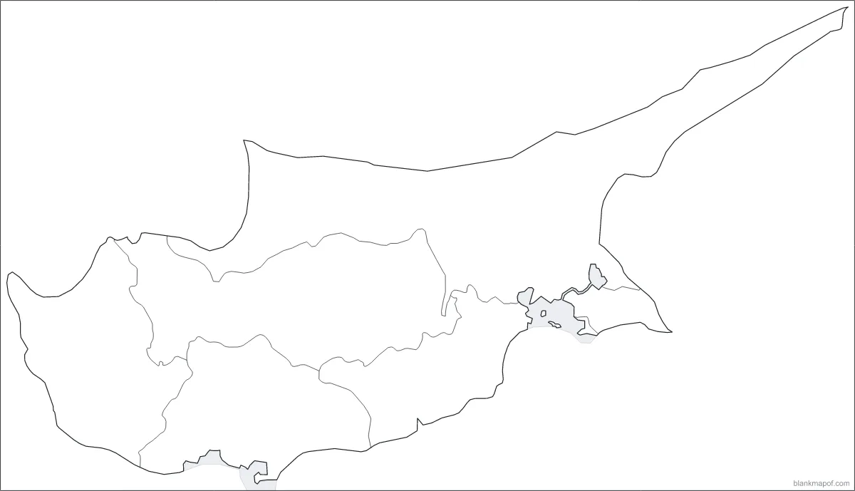 Blank map of Cyprus, with borders