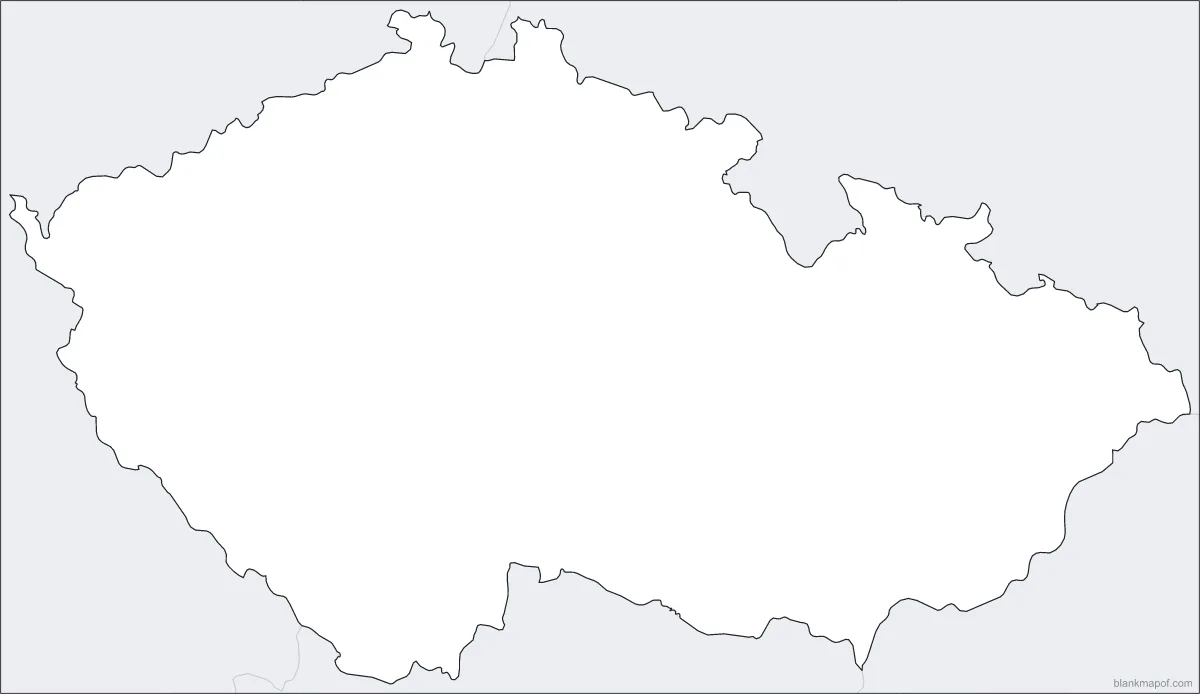 Blank map of the Czech Republic, outline