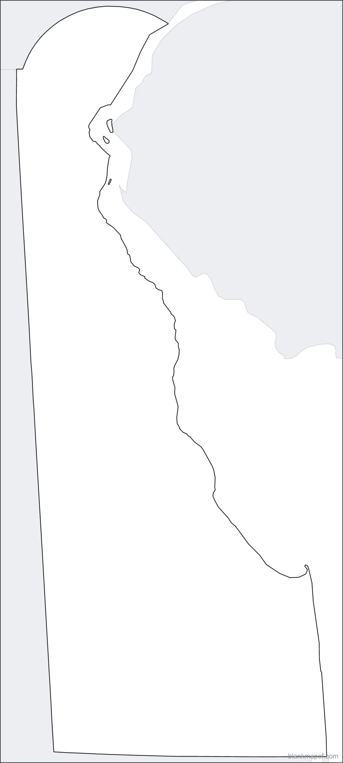 Blank map of Delaware, outline