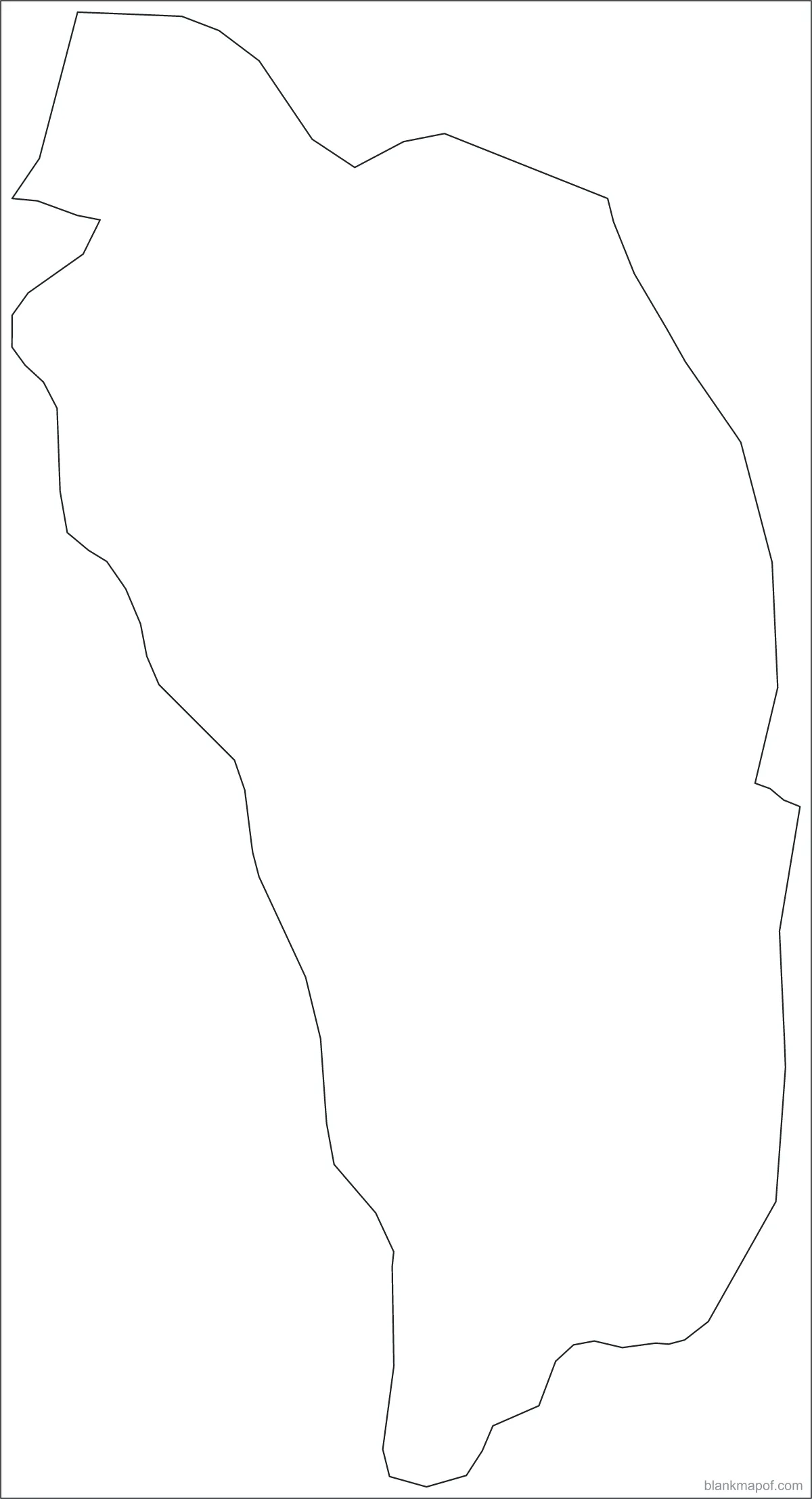 Blank map of Dominica, outline