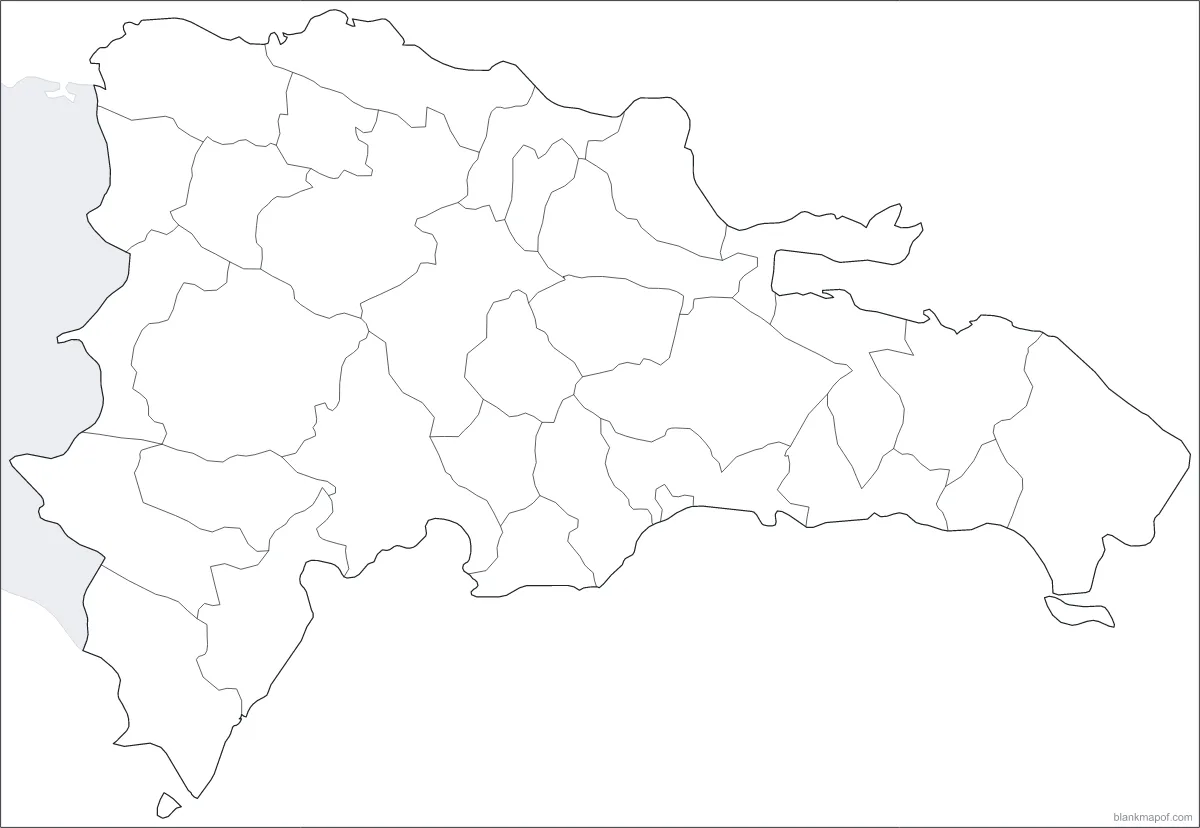 Blank map of the Dominican Republic