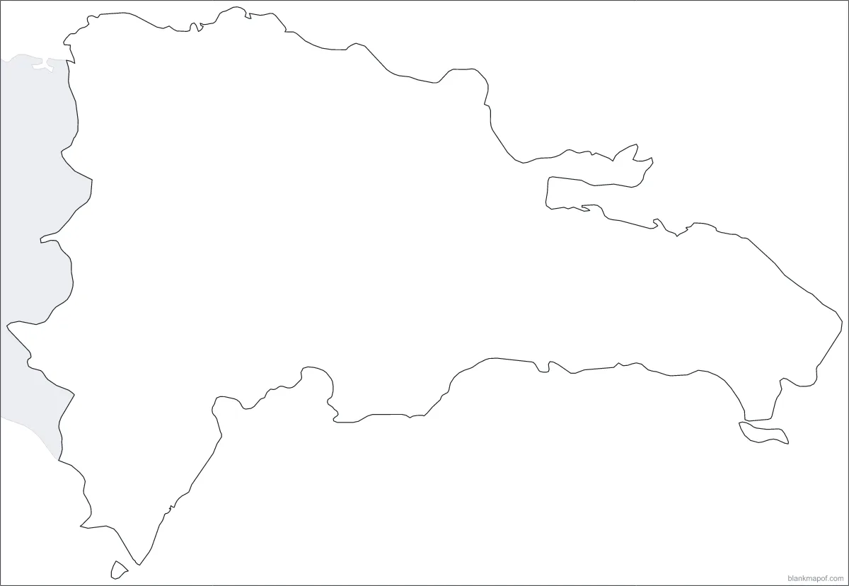 Blank map of the Dominican Republic, outline
