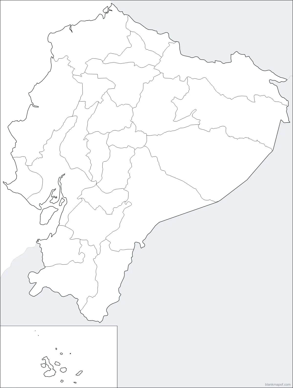 Blank map of Ecuador