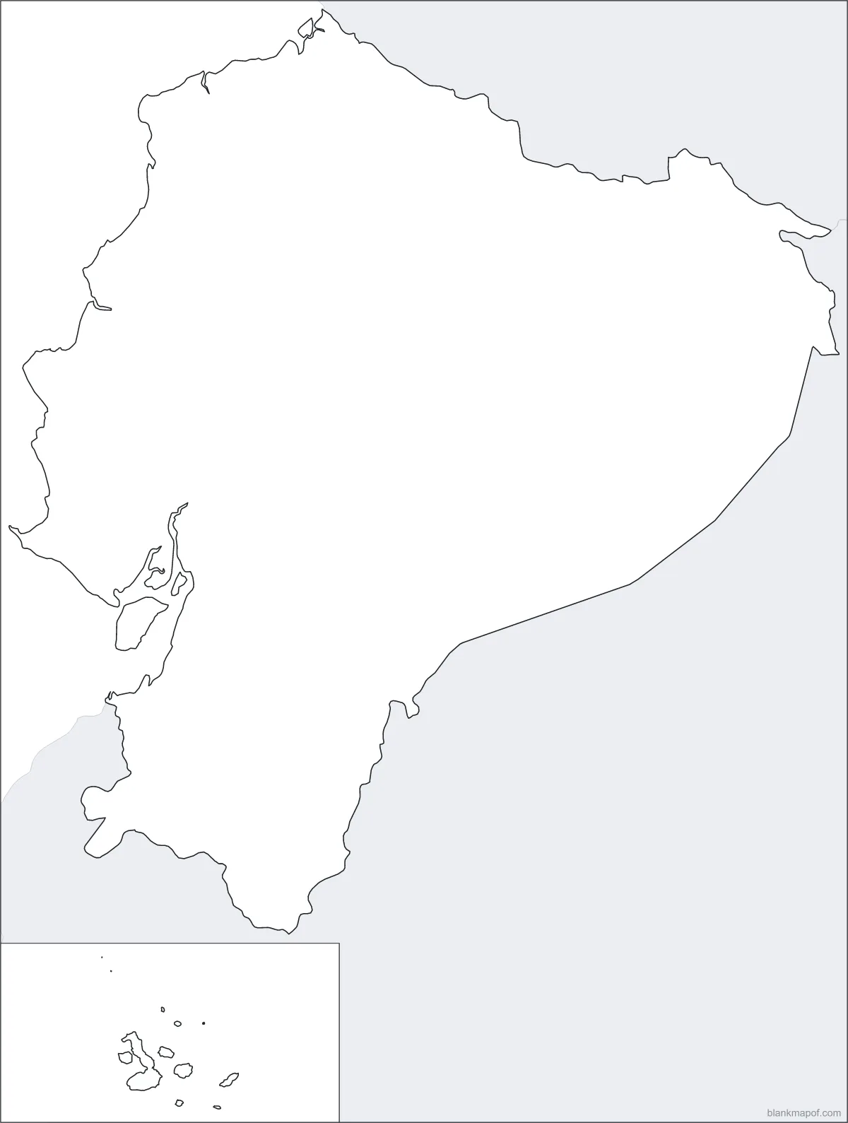 Blank map of Ecuador, outline
