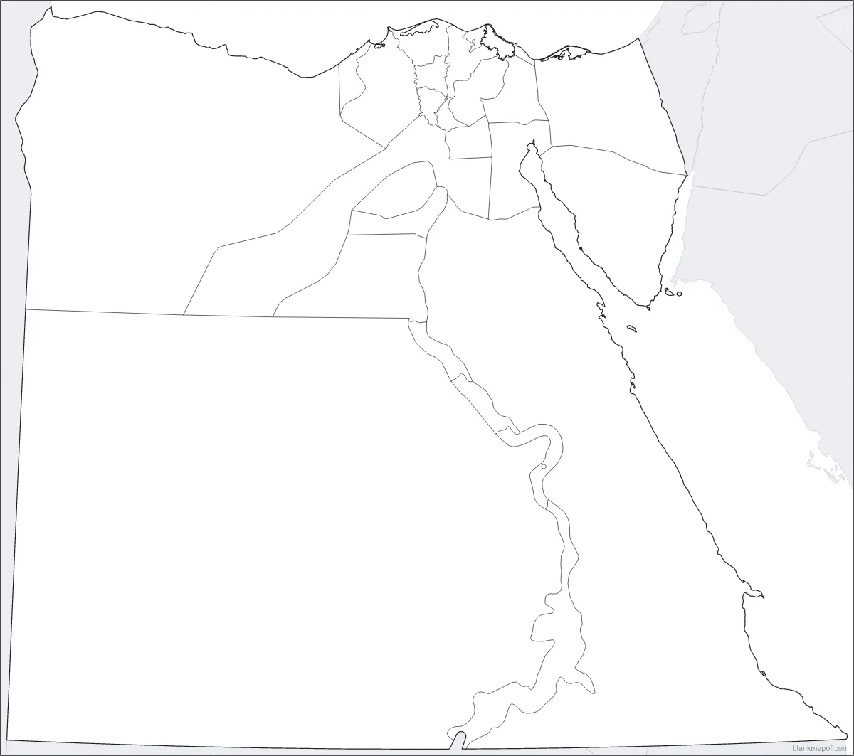 Blank map of Egypt