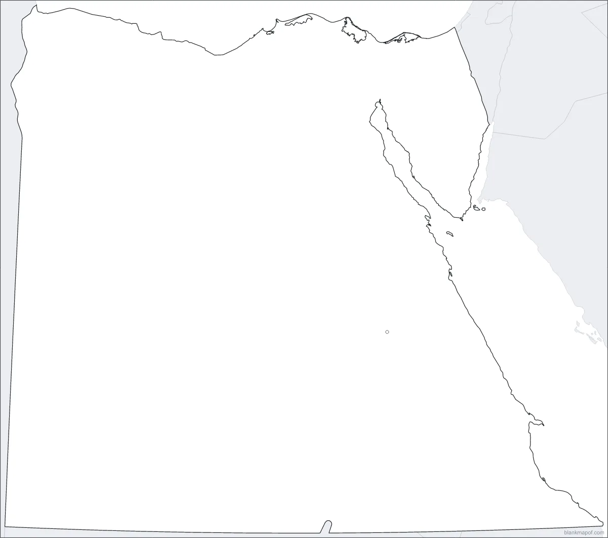 Blank map of Egypt, outline
