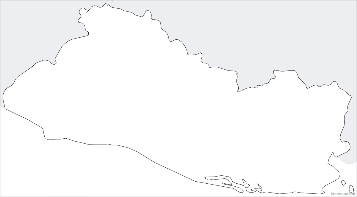 Blank map of El Salvador, outline