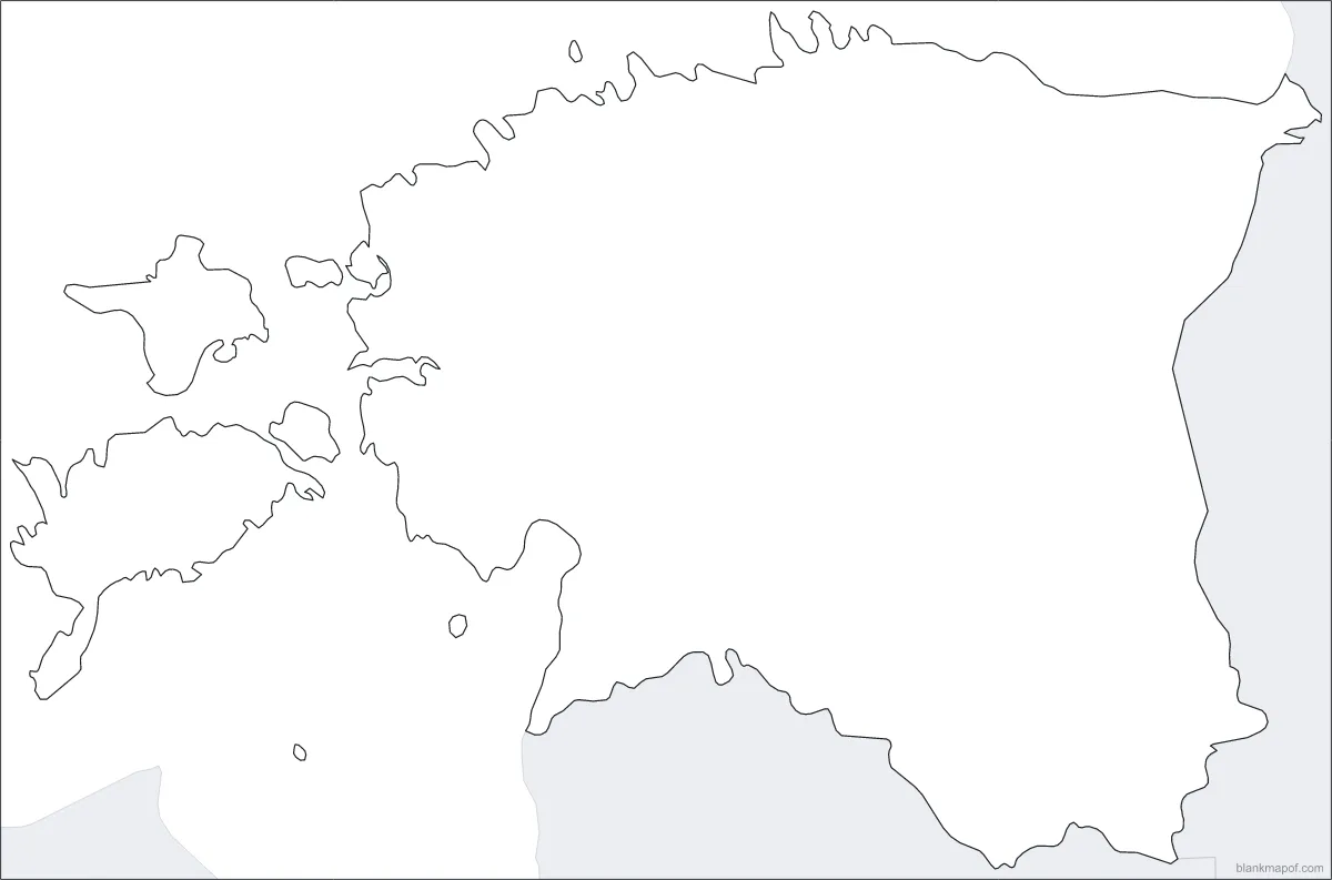 Blank map of Estonia, outline