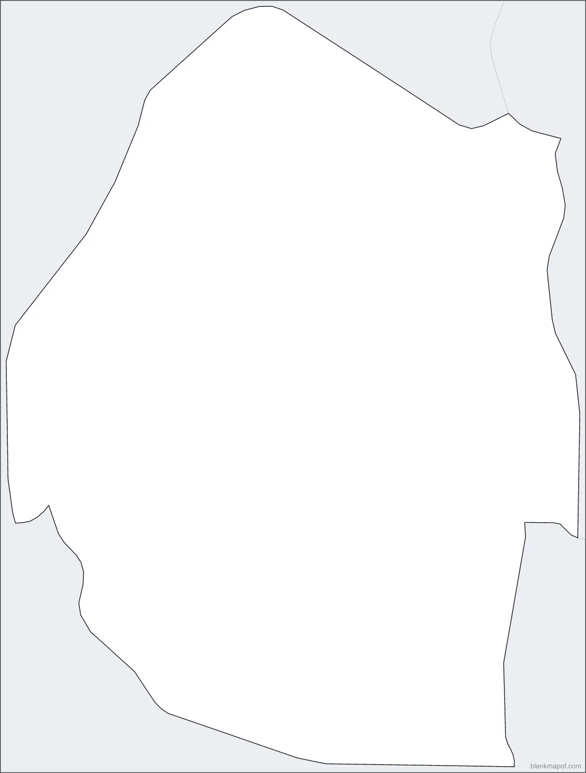 Blank map of Eswatini, outline