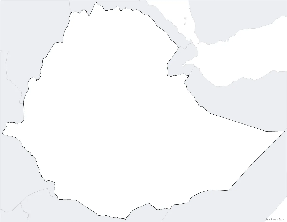 Blank map of Ethiopia, outline