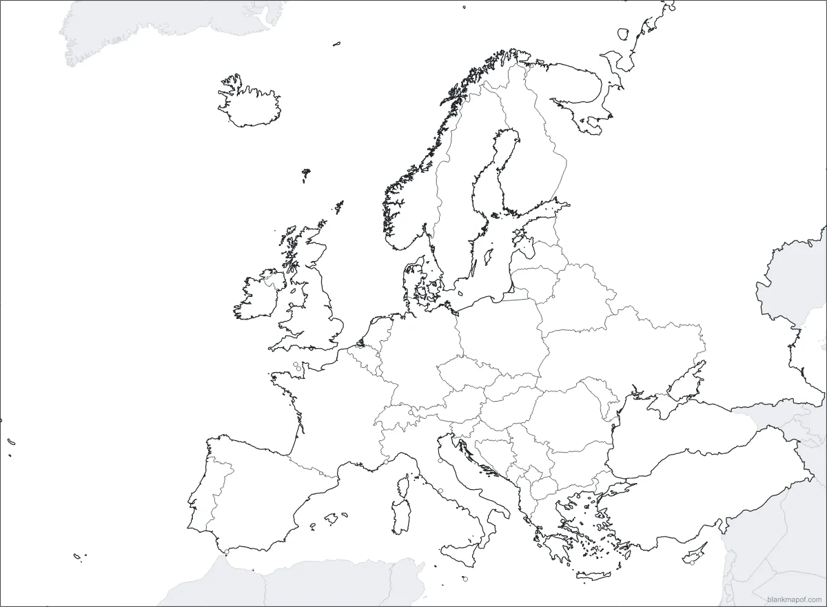 Blank map of Europe