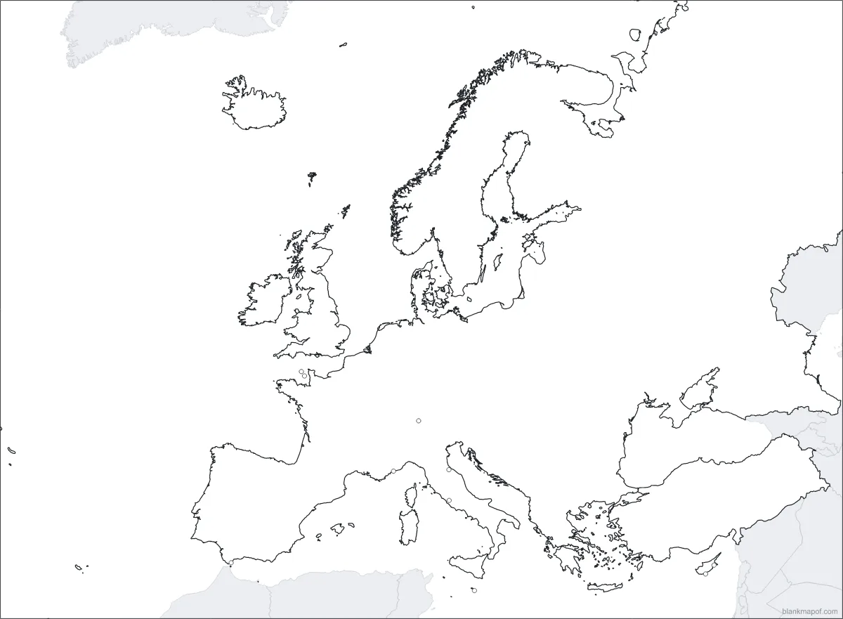 Blank map of Europe, outline
