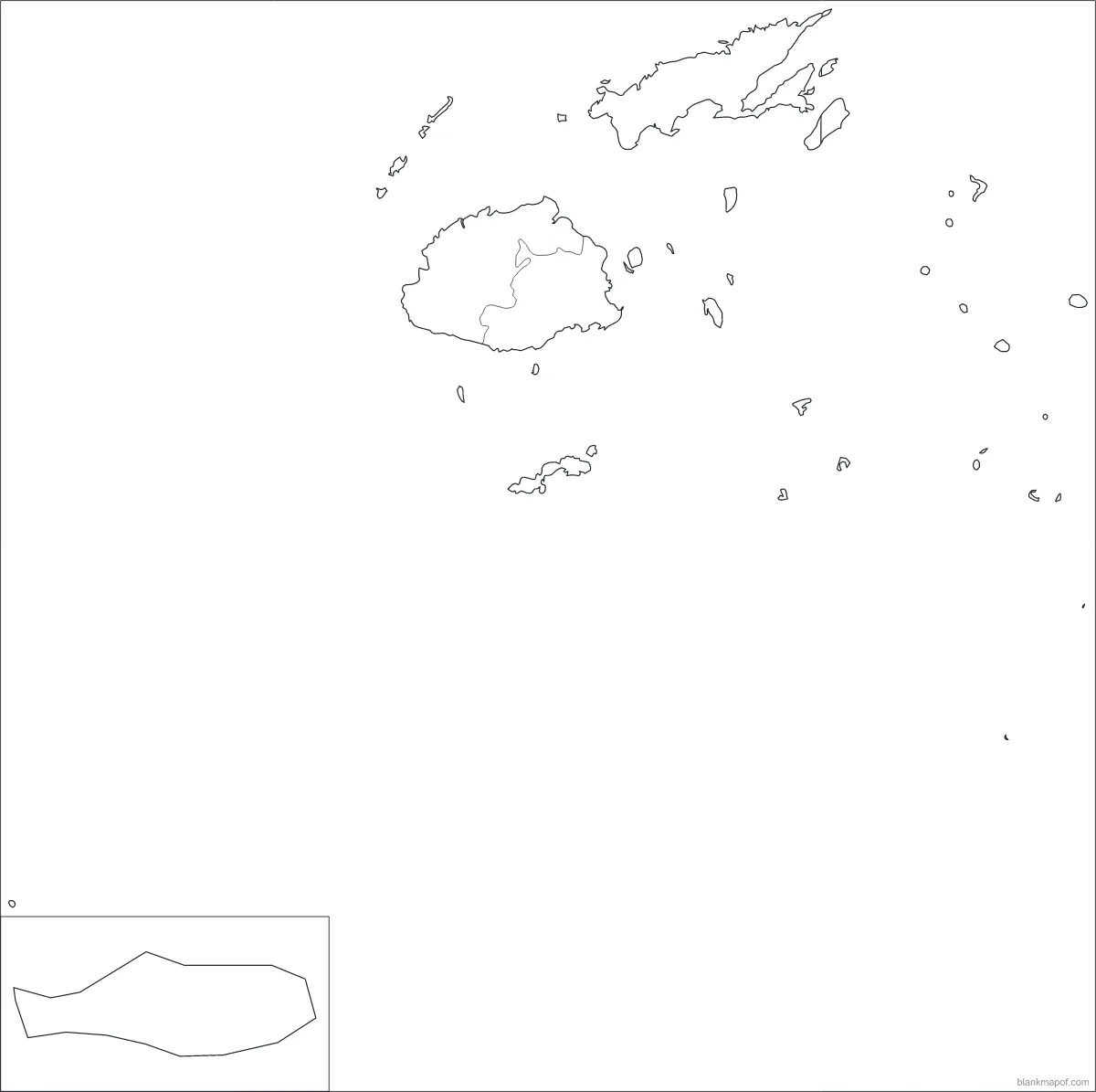 Blank map of Fiji