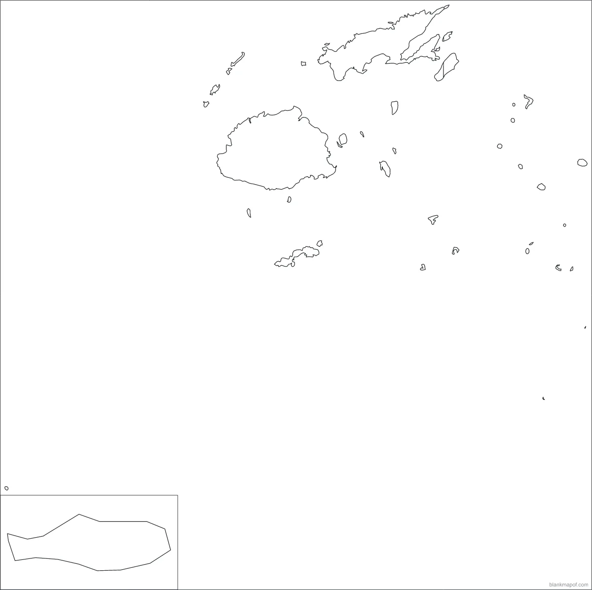 Blank map of Fiji, outline