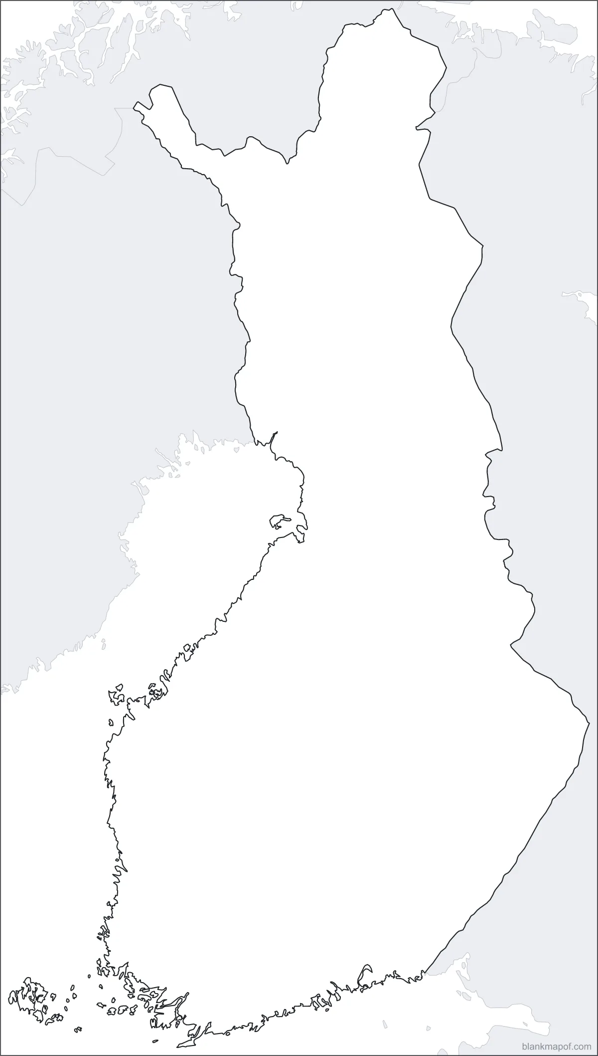 Blank map of Finland, outline
