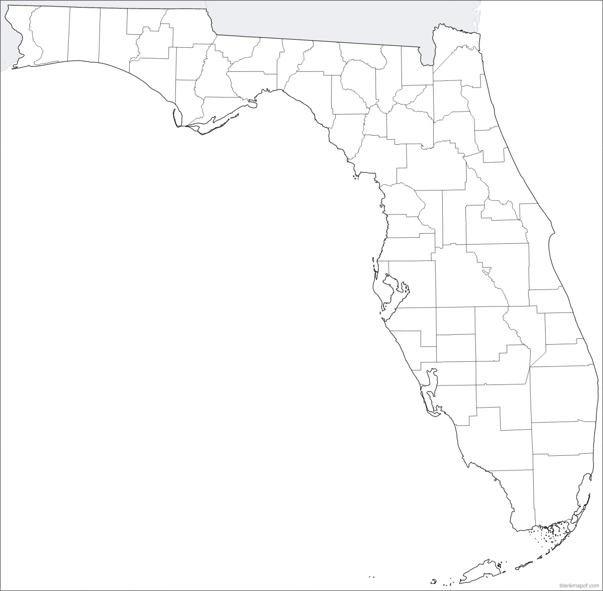 Blank map of Florida